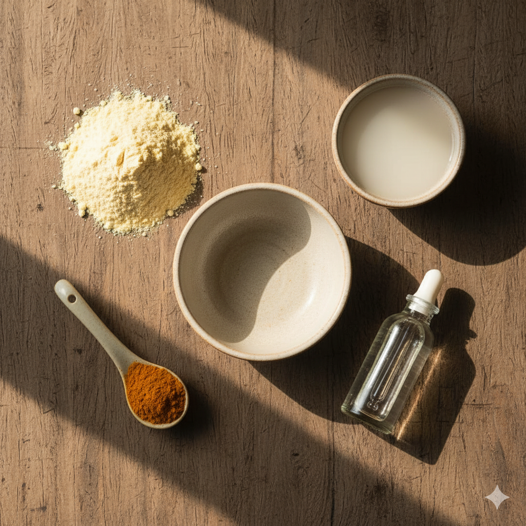 homemade intergradient for anti aging face pack